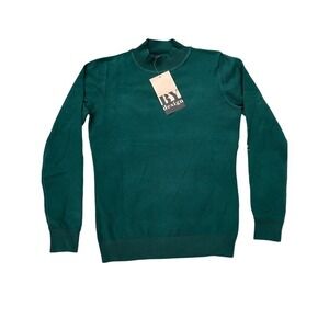 BYdesign Green Mock Neck Long Sleeve Sweater Pullover Size L NWT